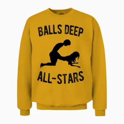 Balls Deep All-Stars Adult Swinger Humor Fun Gift Unisex Sweatshirt - Gold