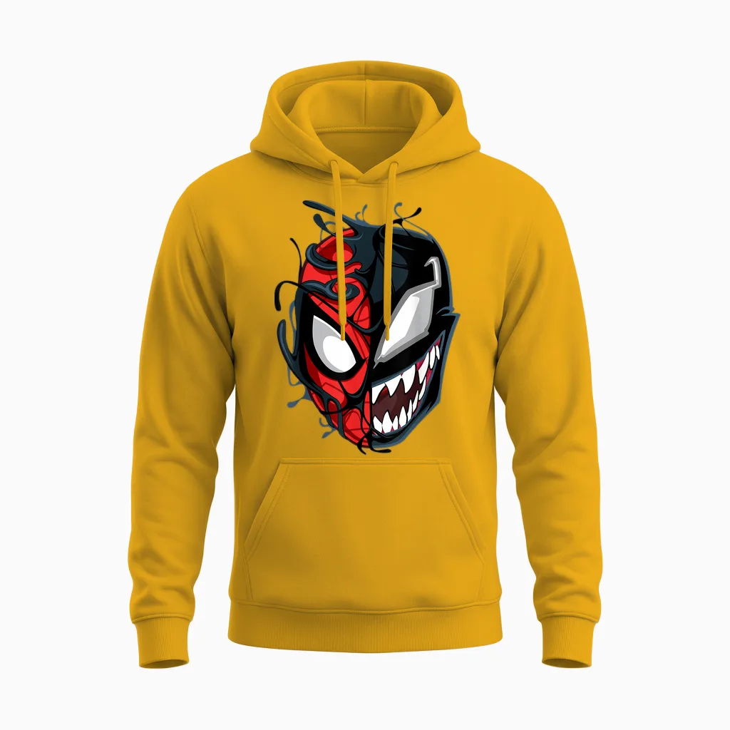 Marvel Spider-Man Maximum Venom Spider-Man Big Face Unisex Hoodie in Gold
