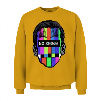 No Signal Tv Retro Design Unisex Sweatshirt - Gold