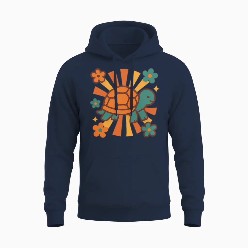 Retro Turtle Vibes - Reptiles & Exotics Unisex Hoodie - Navy