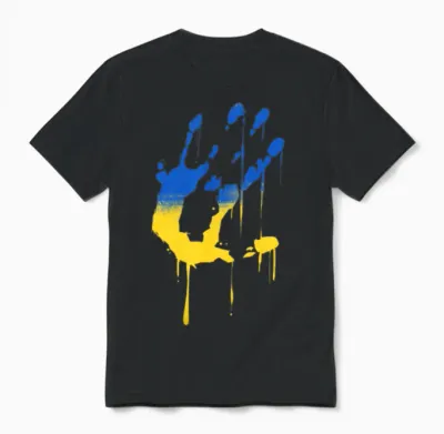Ukraine Flag Art Unisex T-Shirt - Black