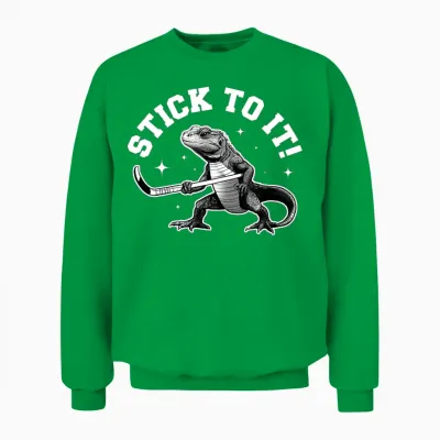 Stick to It Funny Hockey Unisex Sweatshirt - Irish Green
