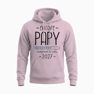 Papy Annonce Grossesse Grand Père 2eme Fois Encore Papi 2027 Unisex Hoodie - Light Pink