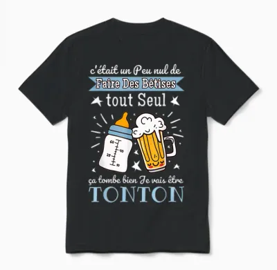 Man Gift Announcement Pregnancy Tonton Future Tonton 2025 Unisex T-Shirt - Black