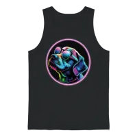 Retro Style Cool Dog — Lovers Gift Unisex Tank Top - Black – 1