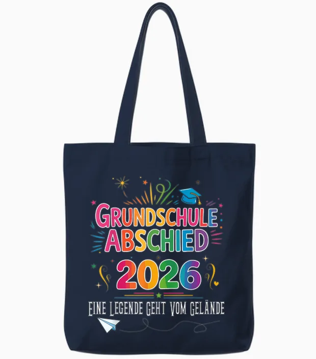 Abschluss Grundschule Geschafft 2026 Abschied Tote Bags in Navy
