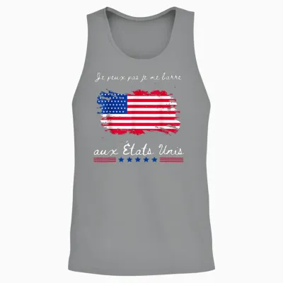 I Can't I Bar Usa Usa Flag America T-Shirt, Black, S Unisex Tank Top - Sport Grey
