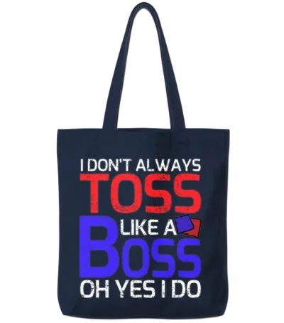 Funny Cornhole Tote Bags - Navy