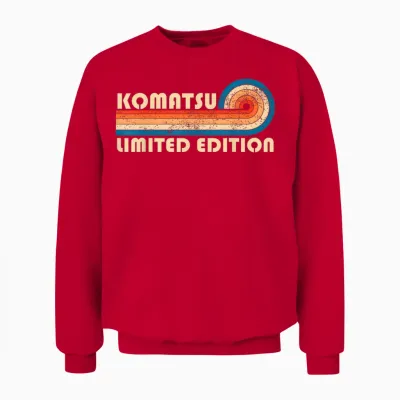 Komatsu Retro 70s 80s Sunset Stripe Unisex Sweatshirt - Red