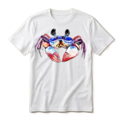 Crab Water Painting Unisex T-Shirt - White