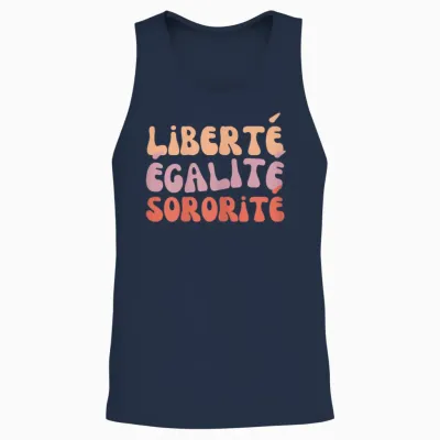 Freedom Equality Sorority Seventies for Sisters and Girlfriends T-Shirt, Black, Female X-Small Unisex Tank Top - Navy