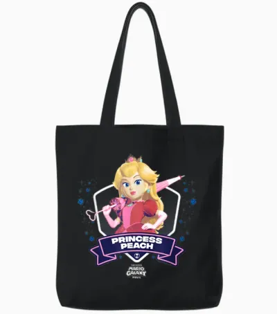 The Super Mario Galaxy Movie Princess Peach Champion Tote Bags - Black