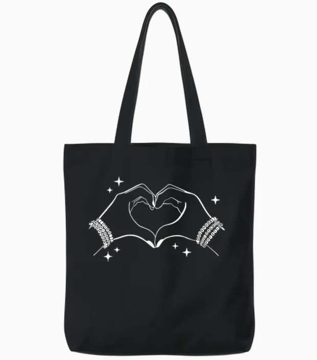 Heart Hands Taylor First Name Girl Vintage 70's 80's Tote Bags in Black