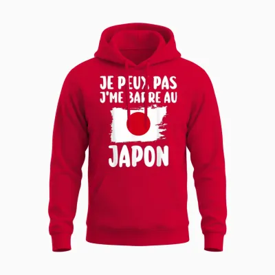 J'peux Pas J'me Barre in Japan Travel Gift T-Shirt, Black, S Unisex Hoodie - Red