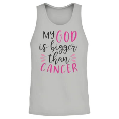 My God Is Bigger Than Cancer,breast Cancer Support Unisex Tank Top - Ash