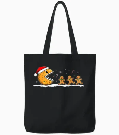 Funny Gingerbread Christmas Cookie Baking Boys Girls Tote Bags - Black