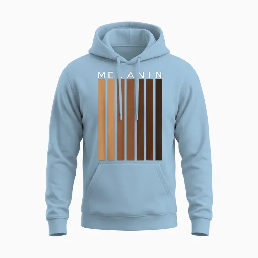 Oheneba: Melanin Shades Black Pride Gift Unisex Hoodie in Light Blue