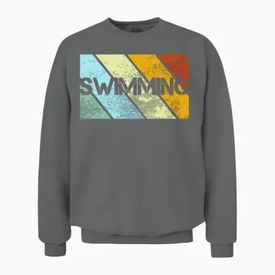 Swimming Retro Unisex Sweatshirt - Graphite Heather