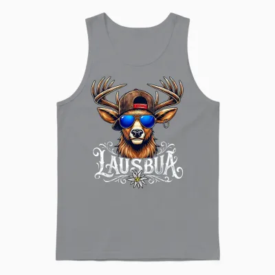 Trachten T-Shirt Kinder Trachtenshirt Herren Jungen Lausbua Unisex Tank Top - Sport Grey