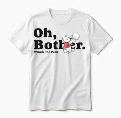 Disney Winnie the Pooh with Quote T-Shirt, White, S Unisex T-Shirt - White