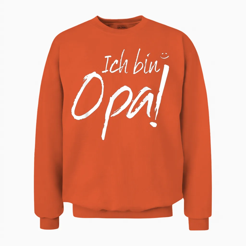 T-Shirt with German Text "ich Bin Opa Geworden Zum Opa Beförderen" Unisex Sweatshirt in Orange