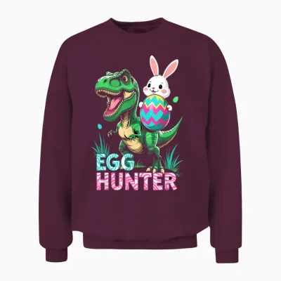 Cooler Oster Hase Mit T-Rex Dino Ostern Jungs Kinder Unisex Sweatshirt - Maroon