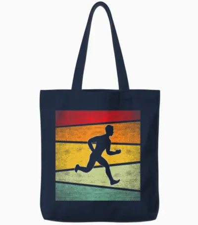 Jogging Retro Tote Bags - Navy