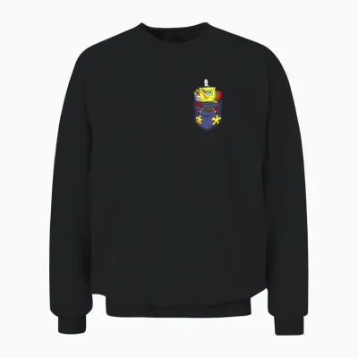 Mademark X Spongebob Squarepants - Spongebob in My Pocket Cute Spongebob Out of Food Pocket Unisex Sweatshirt - Black