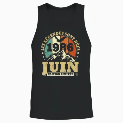 Les Légendes Sont Nées En Juin 1986 Anniversaire 40 Ans Unisex Tank Top - Black