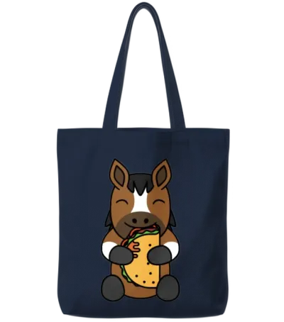 Horse Taco Lover Tote Bags - Navy