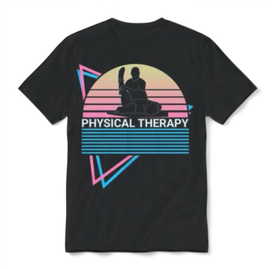 Physical Therapy Retro Unisex T-Shirt - Black