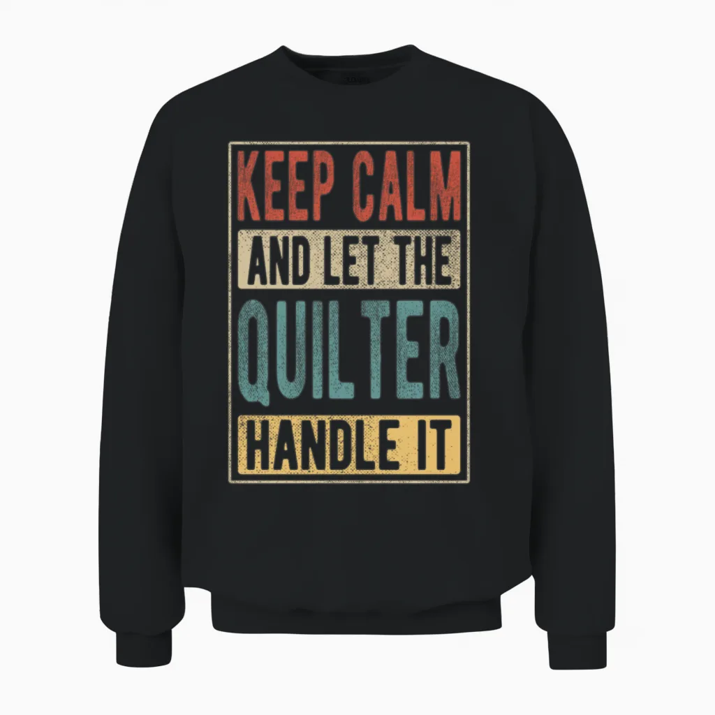 Quilter Retro Gift Unisex Sweatshirt in Black
