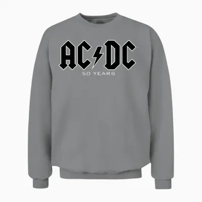 Ac/dc - Histoire Des Logos 50 Ans T-Shirt Haut De Gamme Unisex Sweatshirt - Sport Grey