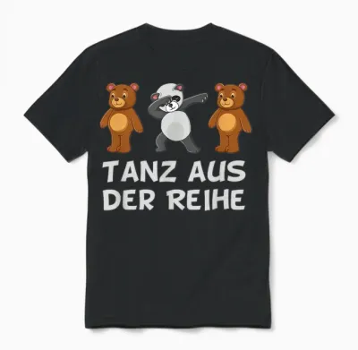 Be Different Mut Panda Verrückt Tanzen Tanz Aus Der Reihe Unisex T-Shirt - Black