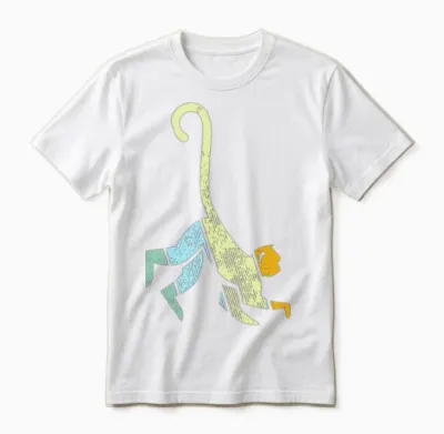 Monkey Retro Unisex T-Shirt - White