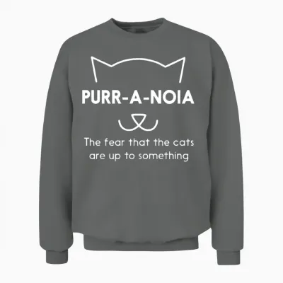 Purr a Noia Funny Cat Animal Unisex Sweatshirt - Graphite Heather