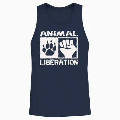 Animal Liberation Unisex Tank Top - Navy