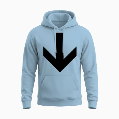 Down Arrow Unisex Hoodie - Light Blue