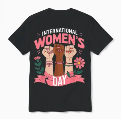 International Women's Day 2025 March 8 T-Shirt, Black, S Unisex T-Shirt - Black