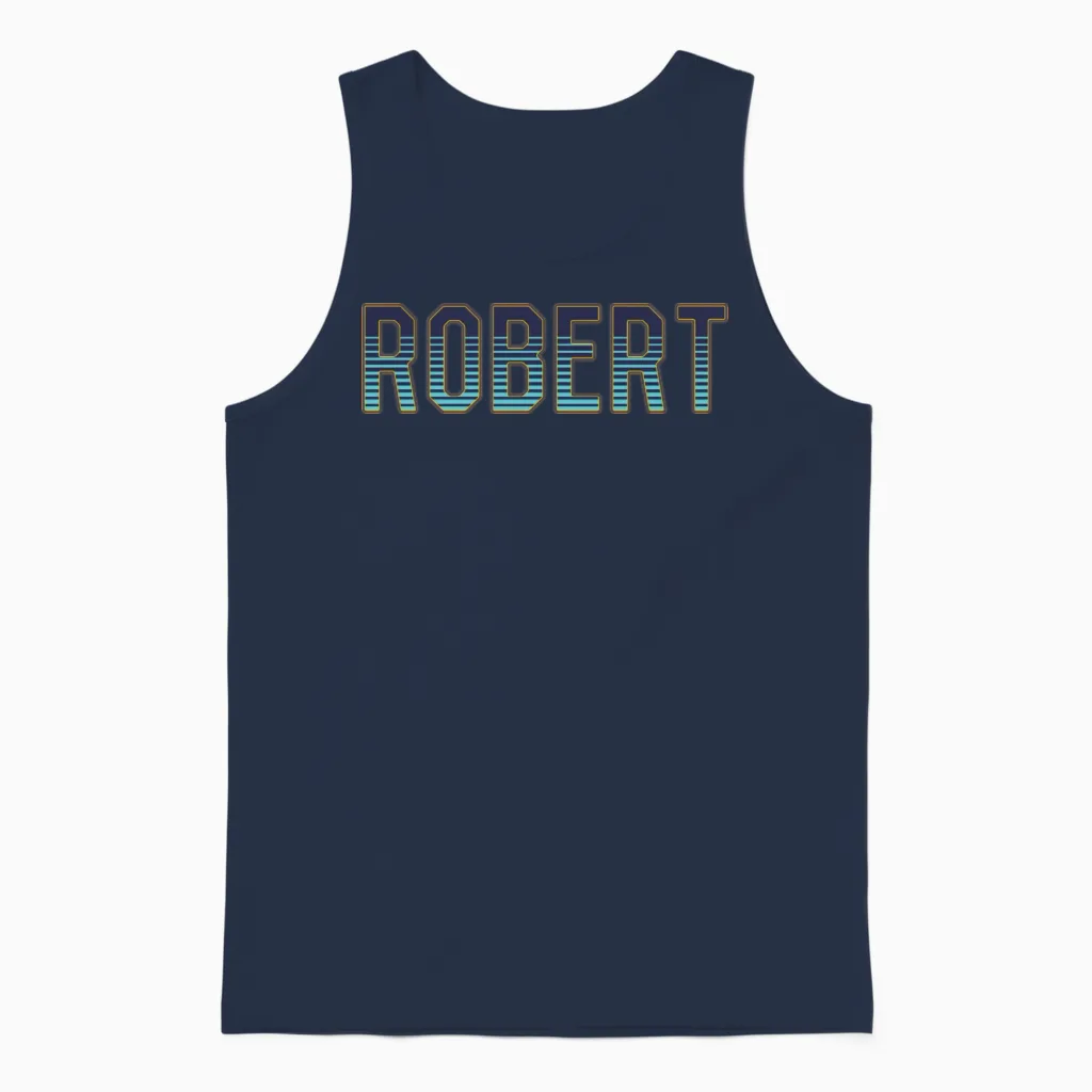 Robert Custom Name Unisex Tank Top in Navy