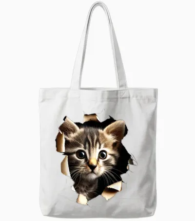 Cat Motif Art Cat Design House Cat Miau I Love Cat Tote Bags - White