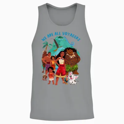 Kids Moana 2 We Are All Voyagers T-Shirt, White, 2 Unisex Tank Top - Sport Grey