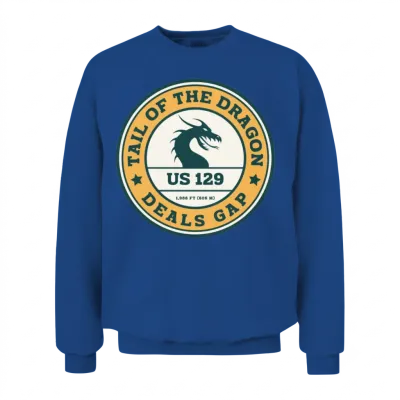 Tail of the Dragon Deals Gap Motorcycle Road Unisex Sweatshirt - Royal