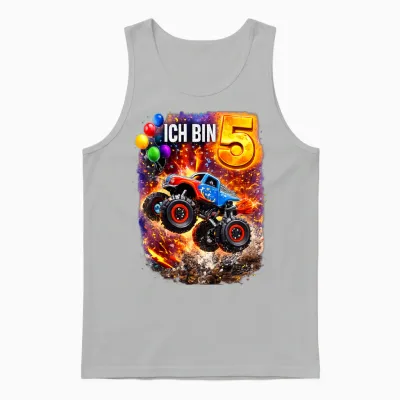 Ich Bin 5 Monstertruck Geburtstag Unisex Tank Top - Ash