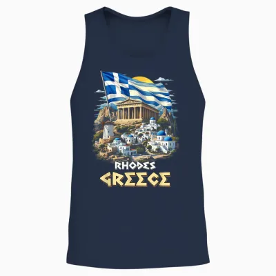 Rhodos Griechenland Flagge Rhodos Souvenir Reise Urlaub Unisex Tank Top - Navy