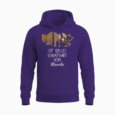 Offizielles Schlafshirt Von Mareike Nachthemd Faultier Unisex Hoodie - Purple