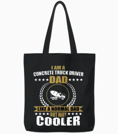 Concrete Truck Driver Dad Tote Bags - Black