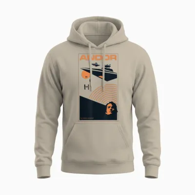 Star Wars Andor Spaceships Classic Minimalistic Style Poster T-Shirt, White, S Unisex Hoodie - Sand