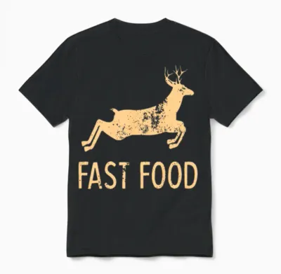 Fast Food Funny Unisex T-Shirt - Black