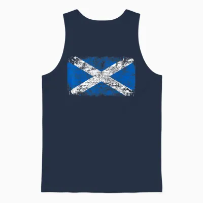 Scotland Flag | Men Women Kids Scotland T-Shirt, Black, S Unisex Tank Top - Navy